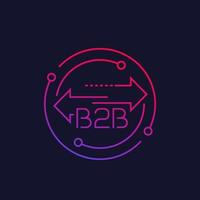 b2b, entreprise à entreprise, icône linéaire vecteur