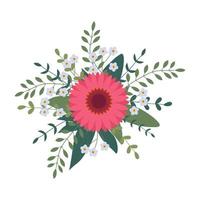 fleur arrangement isolé sur Contexte. plat illustration. parfait pour cartes, faire-part, décorations, logo, divers dessins vecteur