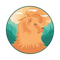 Lion avec la nature sur le Contexte. vecteur illustration