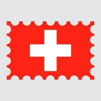 affranchissement timbre avec Suisse drapeau. vecteur illustration.