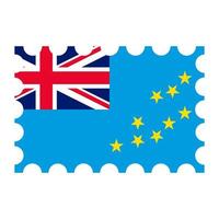 affranchissement timbre avec Tuvalu drapeau. vecteur illustration.