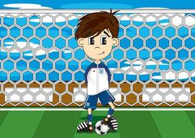 mignonne dessin animé Angleterre Football football joueur sur pas - des sports illustration vecteur