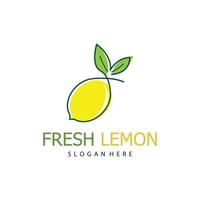 Frais citron fruit vecteur logo avec feuilles, pour citron fruit Frais boire.