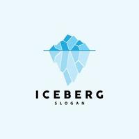 iceberg logo, antarctique montagnes vecteur dans la glace bleu couleur, la nature conception, produit marque illustration modèle icône