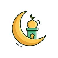 illustration vecteur graphique de le croissant lune et mosquée