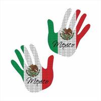 Mexique drapeau main vecteur