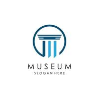 musée logo modèle avec minimaliste et moderne concept vecteur