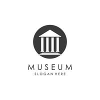 musée logo modèle avec minimaliste et moderne concept vecteur