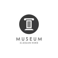 musée logo modèle avec minimaliste et moderne concept vecteur