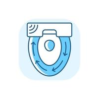 icône de couleur rgb bleu couverture de siège de toilette automatique vecteur