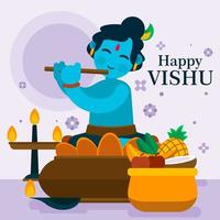 illustration de fond de vishu vecteur