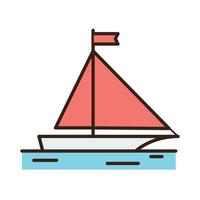 Voyage. voilier icône. vecteur illustration de voile yacht icône sur le l'eau