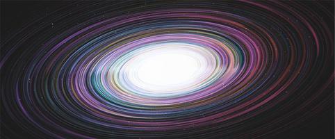trou noir coloré brillant sur fond de galaxie avec spirale de la voie lactée vecteur