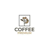 vecteur café haricot avec feuille pour Naturel café concept logo conception illustration idée
