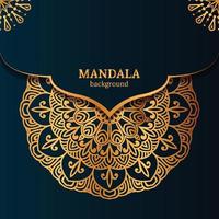 fond de mandala de luxe avec motif arabesque doré style oriental islamique arabe.mandala décoratif pour impression, affiche, couverture, brochure, dépliant, bannière vecteur