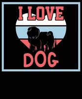 je l'amour chien T-shirt conception vecteur