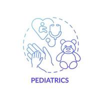 icône de concept de dégradé bleu pédiatrie vecteur
