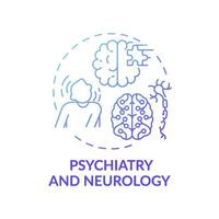 icône de concept dégradé bleu psychiatrie et neurologie vecteur