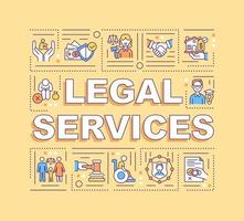 bannière de concepts de mots de services juridiques vecteur