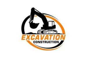 excavatrice logo modèle vecteur. lourd équipement logo vecteur pour construction entreprise.