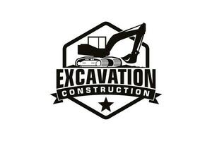 excavatrice logo modèle vecteur. lourd équipement logo vecteur pour construction entreprise.