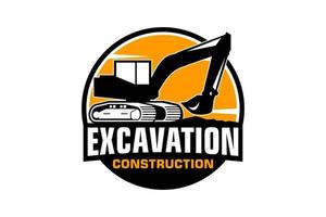 excavatrice logo modèle vecteur. lourd équipement logo vecteur pour construction entreprise.