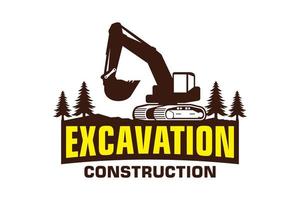 excavatrice logo modèle vecteur. lourd équipement logo vecteur pour construction entreprise.