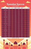 calendrier illustratif du ramadan vecteur