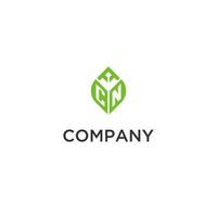 cn monogramme avec feuille logo conception des idées, Créatif initiale lettre logo avec Naturel vert feuilles vecteur