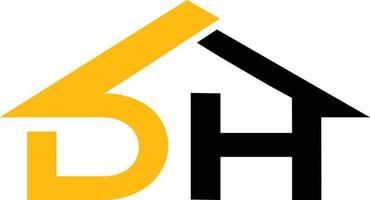 initiale lettre dh logo conception modèle élément, dh icône dans une maison forme vecteur