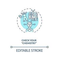 Vérifiez l'icône de concept de chimie ypur. vecteur