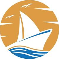 océan bateau logo vecteur