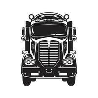 camion, logo concept noir et blanc couleur, main tiré illustration vecteur