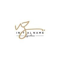 lettre vz signature logo template vecteur