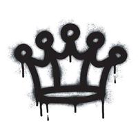collection de graffitis peints à la bombe signe de couronne en noir sur blanc. symbole de goutte à goutte de la couronne. isolé sur fond blanc. illustration vectorielle vecteur