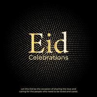 élégant eid mubarak conception dans d'or Couleur avec brillant texte, Contexte et magnifique Devis. vecteur modèle