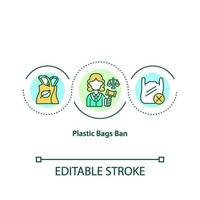 icône de concept d & # 39; interdiction de sacs en plastique vecteur