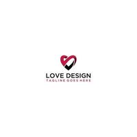 conception de logo d'amour de lettre, vecteur de logos d'identité de marque, logo moderne, conception de logo modèle d'illustration vectorielle
