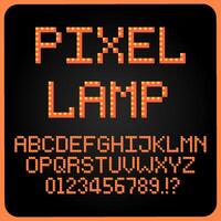 Alphabet de pixels 8 bits. polices ou types de lettres modernes et élégants pour les titres ou les titres tels que les affiches, la mise en page, les jeux, les sites Web ou l'impression. vecteur