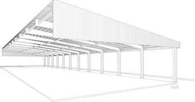 3d illustration de bâtiment structure vecteur