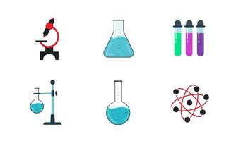 jeu d'icônes de chimie colorée vecteur