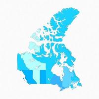 Canada carte divisée avec les états vecteur