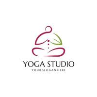 logo du studio de yoga vecteur