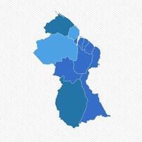 Guyane carte détaillée avec les états vecteur