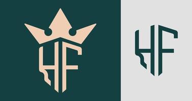 Créatif initiale des lettres hf logo conceptions. vecteur
