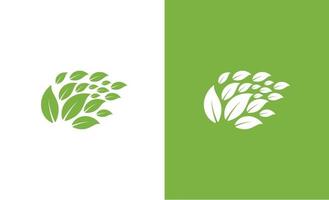 feuille vent eco nature vector illustration de conception de logo