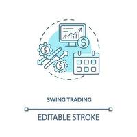 icône de concept de swing trading vecteur
