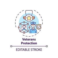 icône de concept de protection des vétérans vecteur