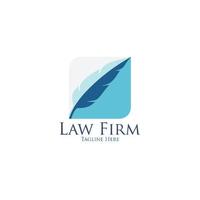 loi raffermir Justice logo conception. avocat avec plume conception logotype vecteur