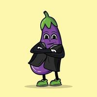 avec blazer aubergine personnage dessin animé vecteur illustration